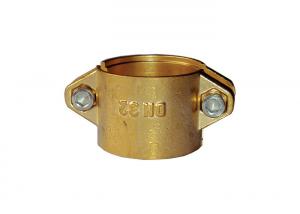 China Forged Brass Hose Clamps Double Piece With Stainless Steel Screw Lock on sale 
