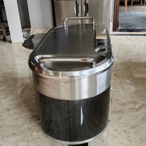 China TO14 Stainless Steel Mobile Teppanyaki Grill Table Gas Down Exhaust Upgrade supplier