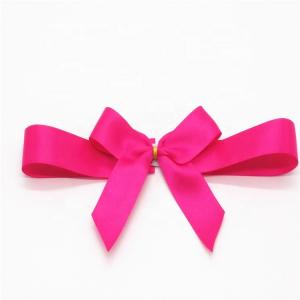 China Rose Red Color Satin Ribbon Bow , Smooth Surface Gift Wrap Flower Ribbon supplier