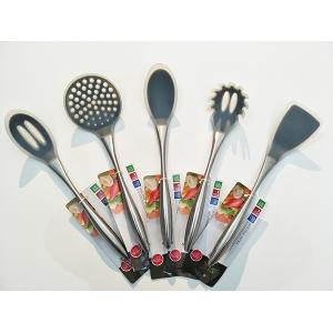 Nonstick Cooking Utensils 8 Piece,Silicone and Stainless Steel,Tong, Spoon,Spatula Tools,Pasta Server Ladle,Strainer