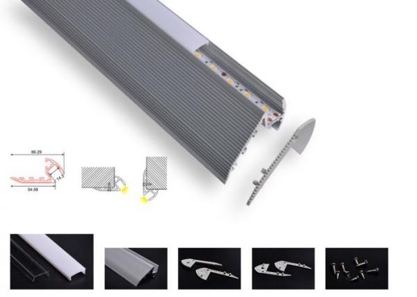 Stair Lighting Led Aluminum Profile 6063 T5 Recessed Opal Cover 2m 3m Length