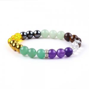 China Handmade Elastic Crystal Gemstone Bead Money Wealth Bracelet supplier