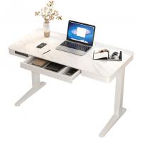 China Vintage Rustic Office Table Simple White Wooden Coffee Work Station Dual Motor 80 kgs on sale