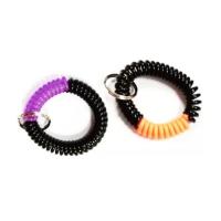 China Panton Colors TPU EVA Plastic Coil Bracelets With Key Split Ring on sale
