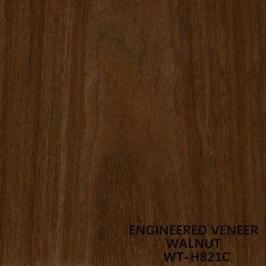 Crown Grain Dark Brown Color Walnut Wood Veneer For Cabinet Face 2500-3100mm Customized