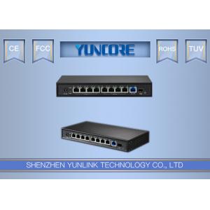 China Black 8 Port Gigabit 48V Power Over Ethernet Switch / 1 Uplink / 1 SFP supplier