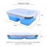 Rectangle 460g 3 Compartments Silicone Folding Lunch Box