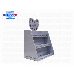 China Birthday Gifts Cardboard Counter Display 3 Tiers Promoting For Birthstone Hearts supplier