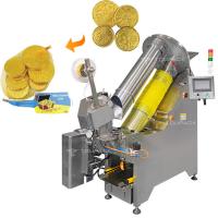 China Automatic Net Bag Packing Machine For Gold Coin Chocolate Garlic Mesh Bag Packing Line on sale