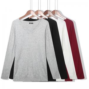 Autumn Multicolor Ladies V Neck Sweaters All Match Simple Warm Thin Section