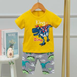 Cartoon Dinosaur Children Air Conditioned Suits Set 110cm For 4-5 Years Old