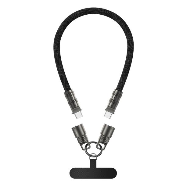 ESSAGER ES-X65 Series 60W Charging Lanyard Style USB C to USB C Cord with USB 2.0 Connector