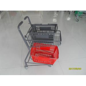 Two Tier Flat Wheel Airport Shopping Basket Trolley 50L CE / GS / ROSH