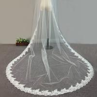 China 108 Embroidery Cord lace with Rhinstone  Ivory/White Bridal Veil  Wedding Accessories on sale