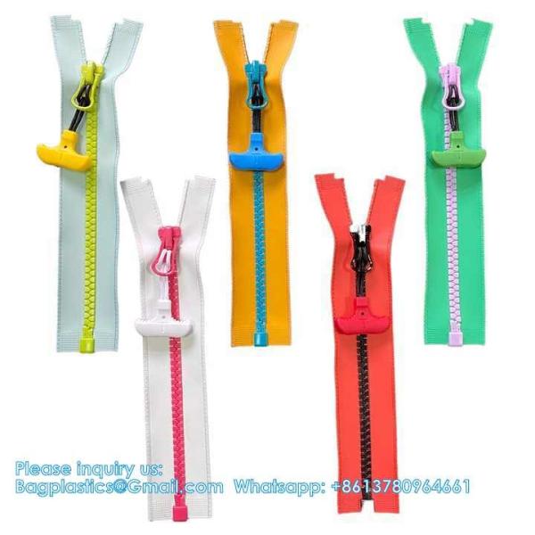 Custom Multi-Colors Waterproof Zipper PU Coated Triangular Teeth Plastic Zippers Water Resistant For Garments Bags