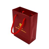 China Eco Friendly Custom Paper Shopping Bags 210gsm Craft Gold Foil With Cotton Rope Handle on sale