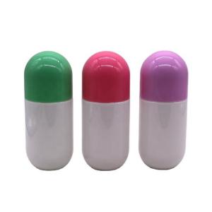 China 250ML/8OZ PET Bright Capsule Shape Food-Grade Plastic Bottle with Screw Cap and Heat Seal supplier