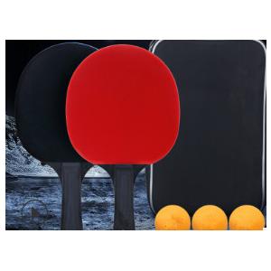 China 6.4mm Thickness Poplar Wood Table Tennis Set Winter Olympic 3 Star Black Straight Handle supplier