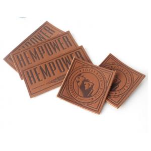 Heat Press Logo Embossed Leather Patch Washable Faux Leather Labels