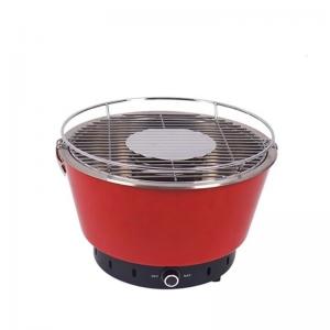 35X24.5CM Portable Outdoor Red Metal Steel Charcoal BBQ Grill With Adjustable Ventilation