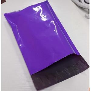 Printing Packaging Poly Bags , Purple Plastic Poly Mailer Bag