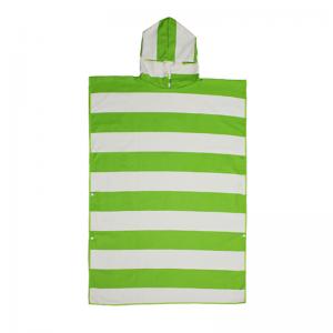 Customized Striped Microfibre Hooded Beach Towel Poncho For Kids