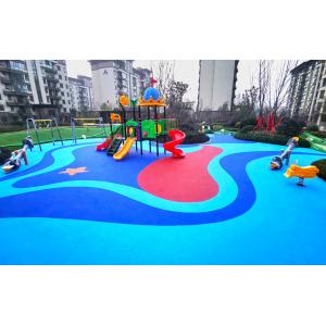 Anti-Slip EPDM Playground Rubber Floor With UV Resistant Multicolors
