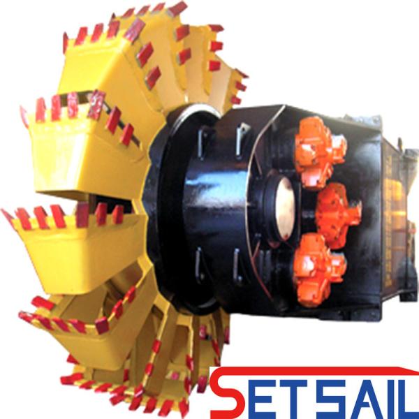 Anchor Boom Wheel Bucket Dredger con motor diésel Weichai y capacidad de 160m3-2000m3
