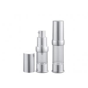 China 10 / 15 / 20 / 30 ML Airless Cosmetic Bottles , All Silver Aluminum supplier