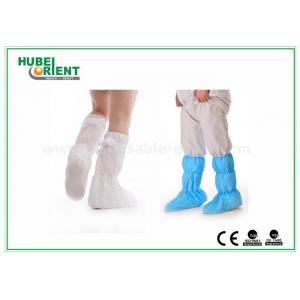 Medical Use PP Coated CPE Boot Covers Non Slip Waterproof Shoe Covers For Cleaning Room