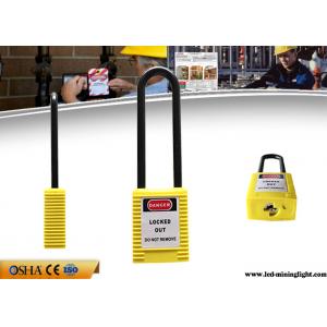 China Yellow Colour English PVC Tag Safety Lockout Padlocks 76mm Sahckle Length supplier