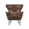 China Industrial Unique Top Grian Leather Leisure Chair With Steel Frame wholesale