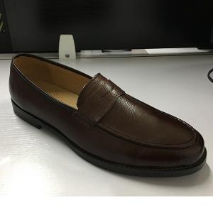 China Brown Mens Leather Dress Shoes , Fashion Oxford Party Wear Shoes For Mens supplier