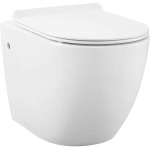 Seamless Wall Hung Toilet Glossy White With Urea Formaldehyde Cover