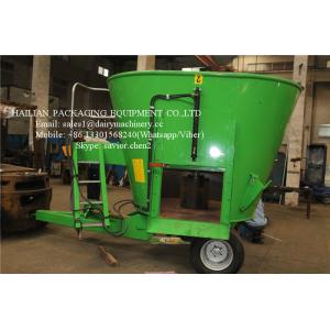 China Stationary Feed Mixer For Farm Animal Feeding Mixing Vertical Green Color supplier