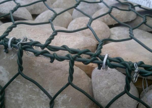 1 x 1 x 1m Heavy Zinc / Gray  Coated  Woven Gabion Box  with 4 . 0 Wire Daimeter