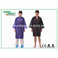 China Disposable Spa Robes Nonwoven Material Made PP Kimono , Black / Purple on sale
