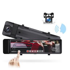 China Backup 2K Rear View Mirror Recorder Right Hand Drive Voice Control supplier