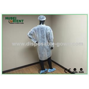 Single Use Shirt Style Collar Protective Lab Coat With Velcros Closure