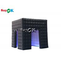 China Inflatable Party Tent 3mH 9.84FT Black Inflatable Cube Double Door Photo Booth With LED on sale