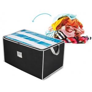 Jumbo Storage Bag Organizer Large Capacity Storage Box with Reinforced Strap Handles, PP Non-Woven Material, Cl