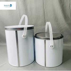 1 Gallon Round Paint Metal Tin Container 3.75 Liter Customizable Sizes