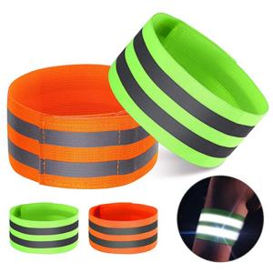 Running Reflective Safety Armbands Orange Gear Safety Reflector Tape Straps Arm Wrist