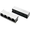 1x4複数の港RJ45のジャッキ、垂直、保護される上の記入項目