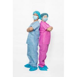China Disposable SMS Non Woven Scrub Suit for Hospital Hospital Medical Scrub Suit With Short Sleeves supplier