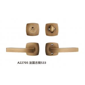 China American Style Bedroom Door Handle Lock , 63.5mm Interior Door Brass Handle Lock wholesale