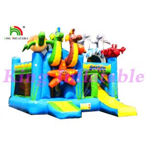 China 0.55mm PVC Tarpaulin Multiplay Inflatable Jumping Castle With Slide And Sea Animals supplier