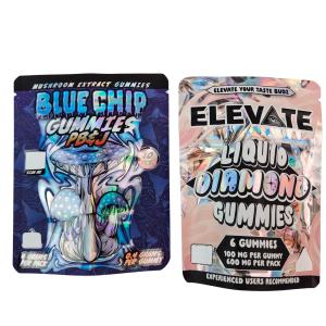 China 3.5g Mylar Bags Mushroom Extract Gummies Packaging Doypack Wtih Zipper Smell Proof Stand up Pouch wholesale