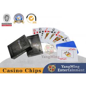 China PVC Plastic Large Print 280gsm Black Box Poker Playing Card For Texas Poker Game supplier