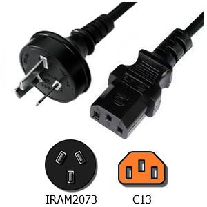 China Argentina 10A 250V Appliance Power Cord IRAM2073 to IEC C13 H05VV F Cable supplier